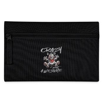 Crazy but Awesome Nashorn Comic Stil - Federtasche - Schwarz - Vorne