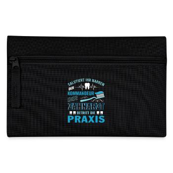 Zahnarzt Zahnhygieniker Zahnarztpraxis stomatologe - Federtasche - Schwarz - Vorne