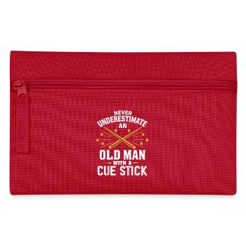 Unterschätze niemals einen alten Mann mit einem Queue - Federtasche - Rot - Vorne