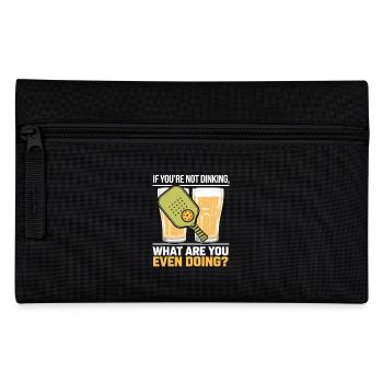 Lustiges Pickleball Alkohol Bier Trinker Ballsport - Federtasche - Schwarz - Vorne