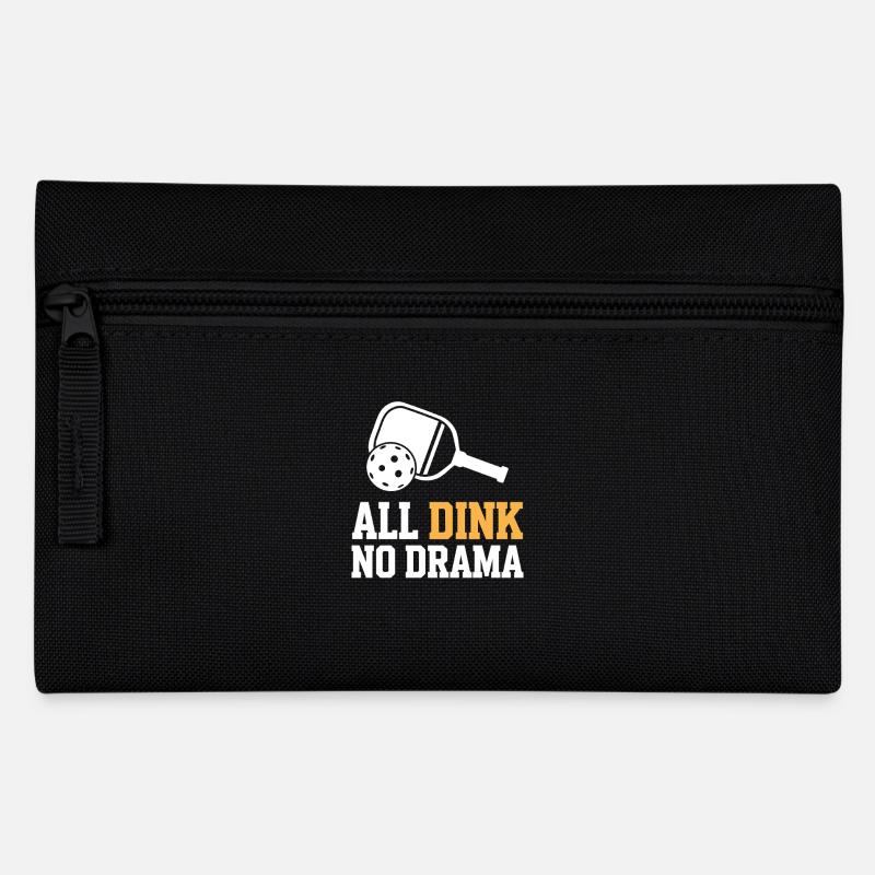Lustiger Pickleball Spruch: All Dink No Drama - Federtasche - Schwarz