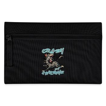 Crazy but Awesome Zebra Comic Stil - Federtasche - Schwarz - Vorne