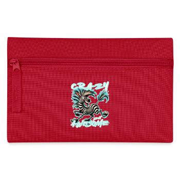 Crazy but Awesome Zebra Comic Stil - Federtasche - Rot - Vorne