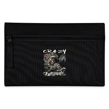 Crazy but Awesome Zebra Comic Stil - Federtasche - Schwarz - Vorne