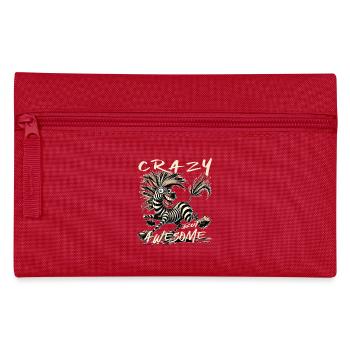 Crazy but Awesome Zebra Comic Stil - Federtasche - Rot - Vorne