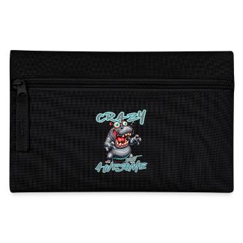 Crazy but Awesome Nilpferd Comic Stil - Federtasche - Schwarz - Vorne