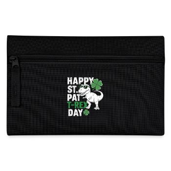 Happy St. Pat T-Rex Day Dinosaur T-Rex Shamrocks - Pencil Case - black - Front