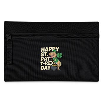 Happy St. Pat T-Rex Day Dinosaur T-Rex Shamrocks - Pencil Case - black - Front