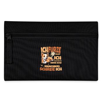 Ich furze nicht Ich flüstere in meine Hose Hund - Federtasche - Schwarz - Vorne