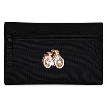 buntes Stadt Fahrrad fröhlicher urbaner Biker - Federtasche - Schwarz - Vorne