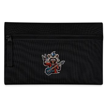 Waschbär Rock and Roll Gitarrist - Federtasche - Schwarz - Vorne