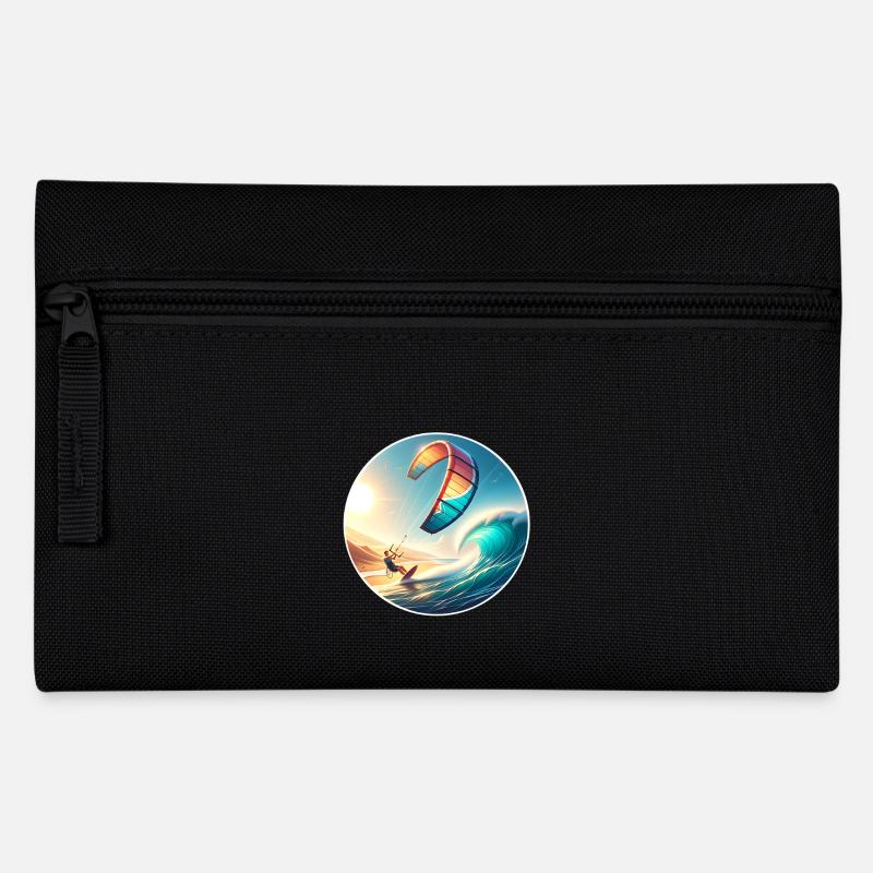 Kitesurfen Kitesurfer Kiteboard - Federtasche - Schwarz