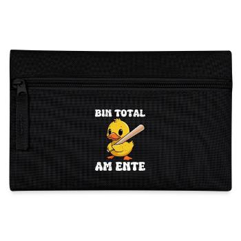Faschings Ente BIN TOTAL AM ENTE Lustiges Enten - Federtasche - Schwarz - Vorne