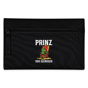 Faschings Frosch PRINZ DER SEEROSEN Lustiges - Federtasche - Schwarz - Vorne