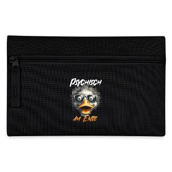 Karneval Ente PSYCHISCH AM ENTE Lustiges - Federtasche - Schwarz - Vorne