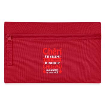 Chéri Cadeau Humour Amour Couple Saint Valentin - Trousse - rouge - Devant