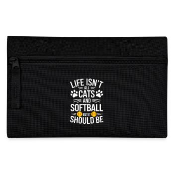 Softball Dire Chats Drôle Softball Cadeau - Trousse - noir - Devant