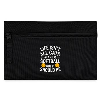 Softball Dire Chats Drôle Softball Cadeau - Trousse - noir - Devant