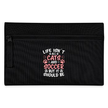Fußball Spruch Katze Lustige Fussballer Geschenk - Federtasche - Schwarz - Vorne