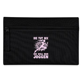 Coureuse qui ne fait rien, elle a juste envie de faire du footing, joggeuse - Trousse - noir - Devant