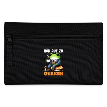 Faschings Kostüm HÖR AUF ZU QUAKEN Karneval - Federtasche - Schwarz - Vorne