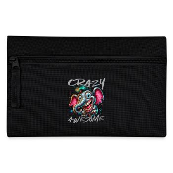 Crazy but Awesome Elefant Comic Stil - Federtasche - Schwarz - Vorne