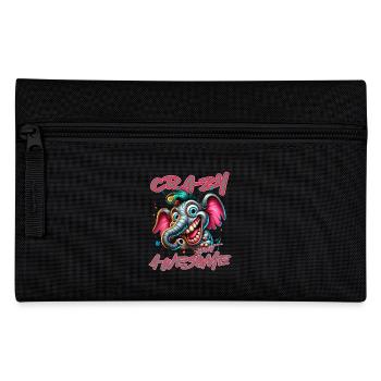 Crazy but Awesome – Elefant Comic Stil - Federtasche - Schwarz - Vorne