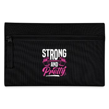 Stark und Schön Fitness Spruchdesign - Federtasche - Schwarz - Vorne