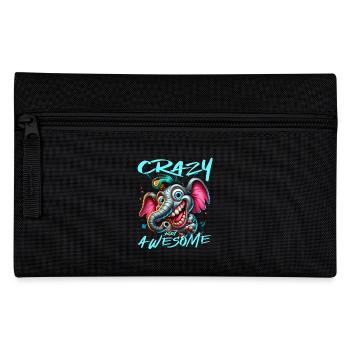Crazy but Awesome Elefant Comic Stil - Federtasche - Schwarz - Vorne