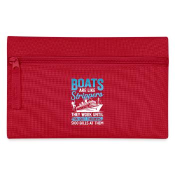 Humorous Boats and Entertainment Design - Pencil Case - red - Front
