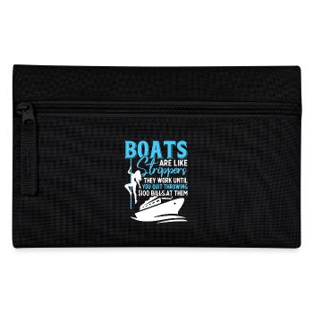 Humorous boat and entertainment Slogan motif - Pencil Case - black - Front