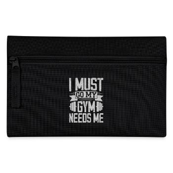 Ich muss ins Gym Fitness Spruch - Federtasche - Schwarz - Vorne