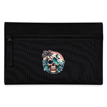 Surfing Surfer skull - Pencil Case - black - Front