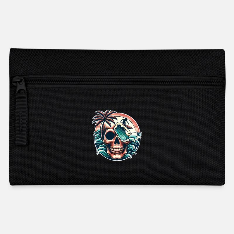 Surfen Surfer skull - Federtasche - Schwarz