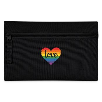 Pride Love Heart LGBTQ Rainbow Heart Pride Gay - Pencil Case - black - Front