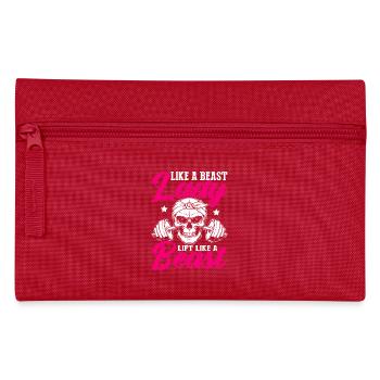 Lift Like A Beast Fitness Lady Design - Pencil Case - red - Front