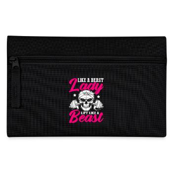 Lift Like A Beast Fitness Lady Design - Pencil Case - black - Front