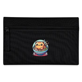 Kawaii Ramen Cat Nouilles Japonaises Fun - Trousse - noir - Devant