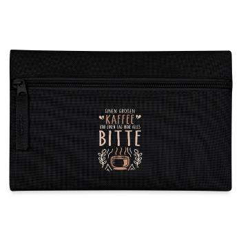 Einen großen Kaffee und einen Tag ohne alles bitte - Federtasche - Schwarz - Vorne