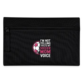 Soccer Saying Mom Funny Soccer Player Gift - Pencil Case - black - Front