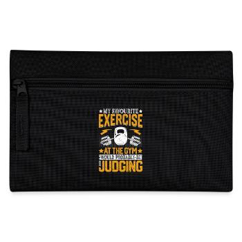 Lieblingsübung im Fitnessstudio Humor - Federtasche - Schwarz - Vorne