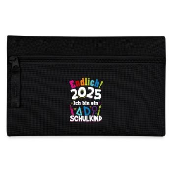 Schulkind 2025 Einschulung Erstklässler Geschenk - Federtasche - Schwarz - Vorne