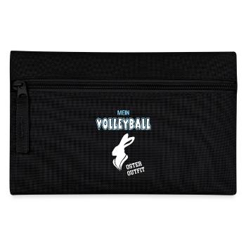 Volleyball Oster Outfit Ostergeschenk Volleyballer - Federtasche - Schwarz - Vorne