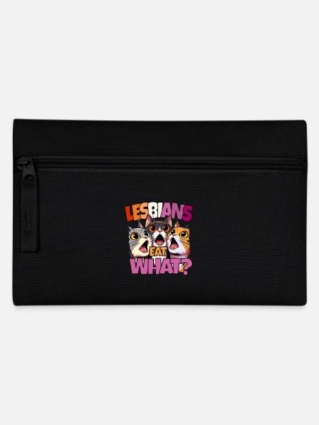 Lesbians Eat What? Stolz Pride Lustig Katzen LGBTQ - Federtasche - Schwarz