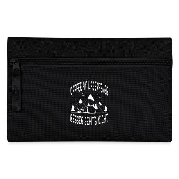 Kaffee Lagerfeuer Outdoor Abenteuer Camping Natur - Federtasche - Schwarz - Vorne