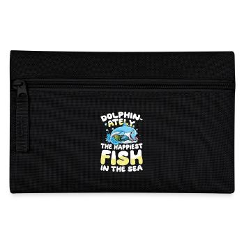 Dolphin-ately The Happiest Fish In The Sea - Federtasche - Schwarz - Vorne