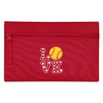 Softball Joueur de Softball Cadeau de Softball Mignon - Trousse - rouge - Devant