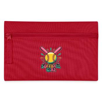 Softball Fille Fille Drôle Softball Cadeau - Trousse - rouge - Devant