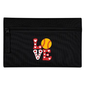 Softball Softball Player Cute Softball Gift - Pencil Case - black - Front