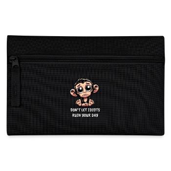 Sad Monkey Emotionally Loyal Chimpanzee - Pencil Case - black - Front